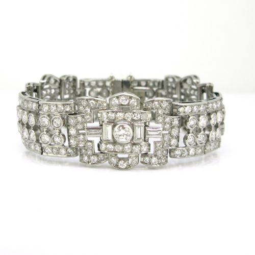 ART DECO DIAMONDS BRACELET 18KT GOLD AND PLATINUM FRANCE CIRCA 1935 - ADDITIONAL PHOTO 1