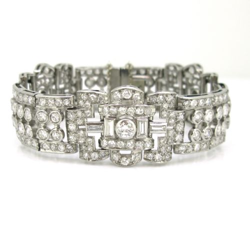 ART DECO DIAMONDS BRACELET 18KT GOLD AND PLATINUM FRANCE CIRCA 1935 - ADDITIONAL PHOTO 2