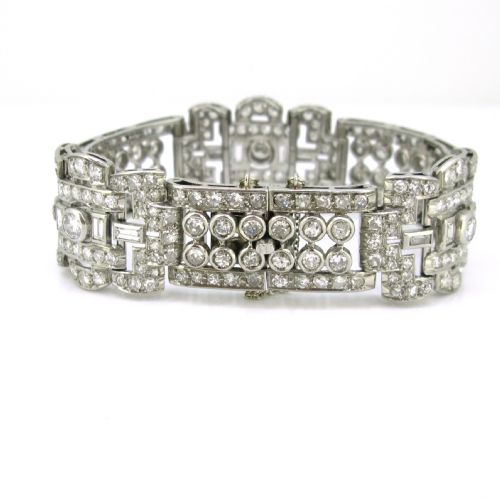 ART DECO DIAMONDS BRACELET 18KT GOLD AND PLATINUM FRANCE CIRCA 1935 - ADDITIONAL PHOTO 3