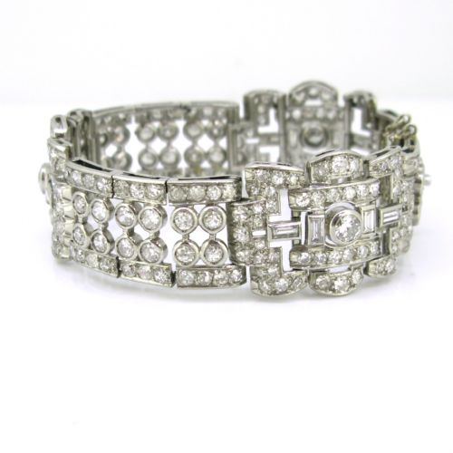 ART DECO DIAMONDS BRACELET 18KT GOLD AND PLATINUM FRANCE CIRCA 1935 - ADDITIONAL PHOTO 4