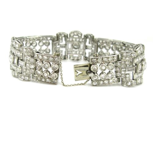 ART DECO DIAMONDS BRACELET 18KT GOLD AND PLATINUM FRANCE CIRCA 1935 - ADDITIONAL PHOTO 5