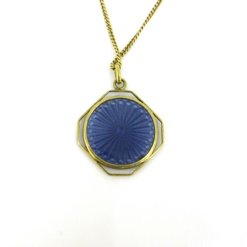 OCTAGONAL BLUE ENAMEL RELIGIOUS MEDAL BY CATEL FRANCE CIRCA 1930 - ADDITIONAL PHOTO 4
