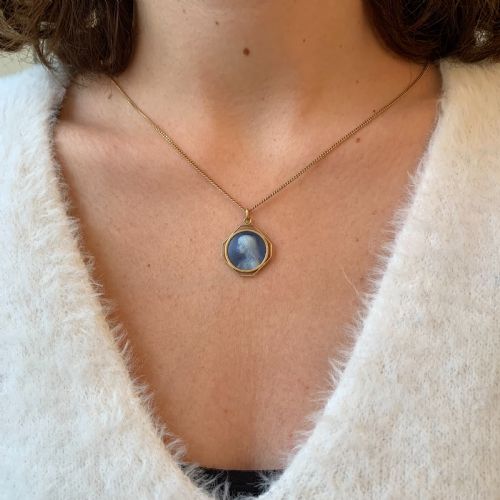 OCTAGONAL BLUE ENAMEL RELIGIOUS MEDAL BY CATEL FRANCE CIRCA 1930 - ADDITIONAL PHOTO 6