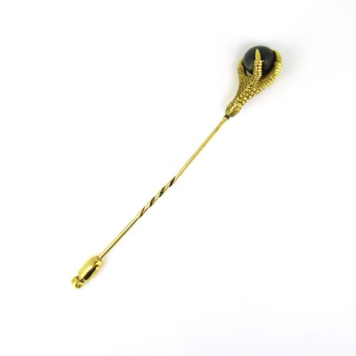 ANTIQUE VICTORIAN GARNET CLAW STICKPIN 18KT YELLOW GOLD CIRCA 1880 - ADDITIONAL PHOTO 4