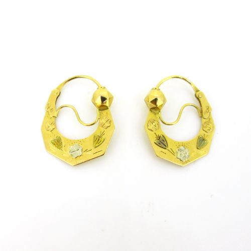 VICTORIAN STYLE DORMEUSES POISSARDES EARRINGS 18KT GOLD FRANCE CIRCA 1960 - ADDITIONAL PHOTO 1