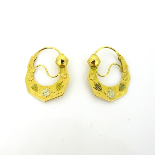 VICTORIAN STYLE DORMEUSES POISSARDES EARRINGS 18KT GOLD FRANCE CIRCA 1960 - ADDITIONAL PHOTO 3