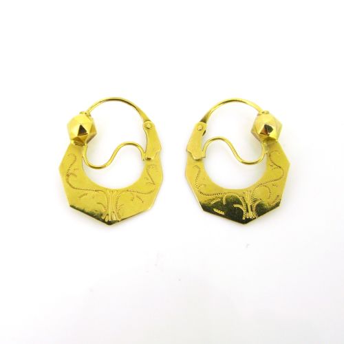 VICTORIAN STYLE DORMEUSES POISSARDES EARRINGS 18KT GOLD FRANCE CIRCA 1960 - ADDITIONAL PHOTO 4