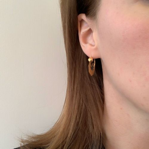 VICTORIAN STYLE DORMEUSES POISSARDES EARRINGS 18KT GOLD FRANCE CIRCA 1960 - ADDITIONAL PHOTO 5