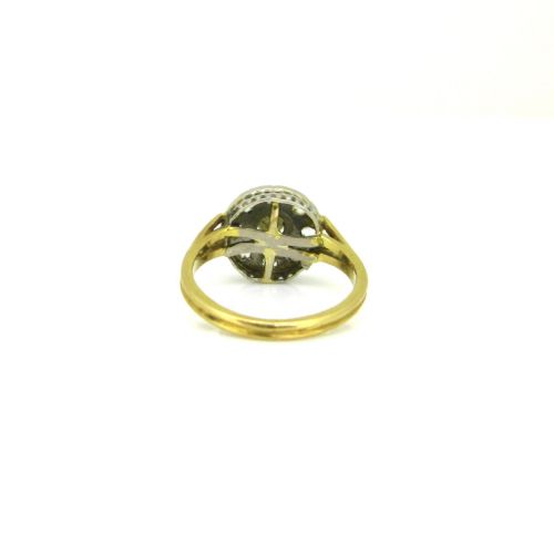 VINTAGE DIAMONDS CLUSTER RING 18KT YELLOW GOLD AND PLATINUM CIRCA 1930 - ADDITIONAL PHOTO 2