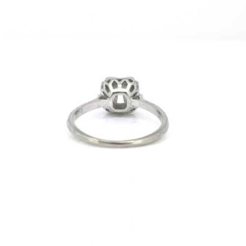 VINTAGE SOLITAIRE DIAMOND RING BY PERROUD 18KT WHITE GOLD FRANCE CIRCA 1960 - ADDITIONAL PHOTO 4