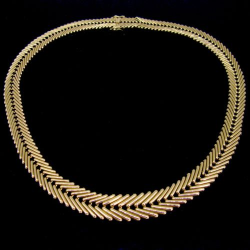 retro draperie necklace 18kt yellow gold france circa 1960 - CATEGORY: ANTIQUE JEWELLERY - DATED 1960
