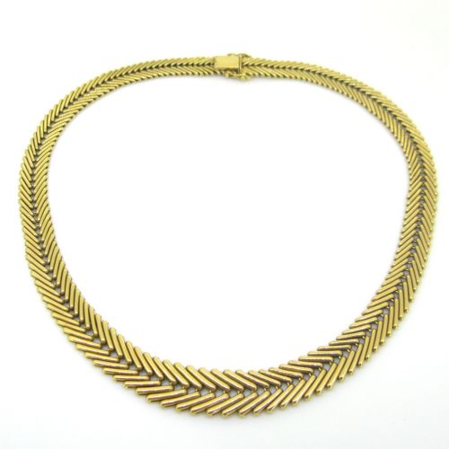 RETRO DRAPERIE NECKLACE 18KT YELLOW GOLD FRANCE CIRCA 1960 - ADDITIONAL PHOTO 1