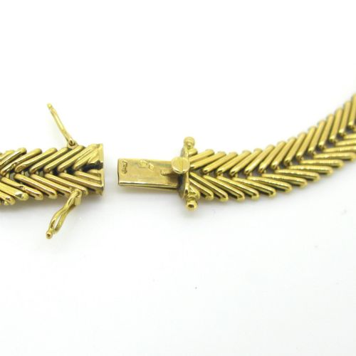 RETRO DRAPERIE NECKLACE 18KT YELLOW GOLD FRANCE CIRCA 1960 - ADDITIONAL PHOTO 3