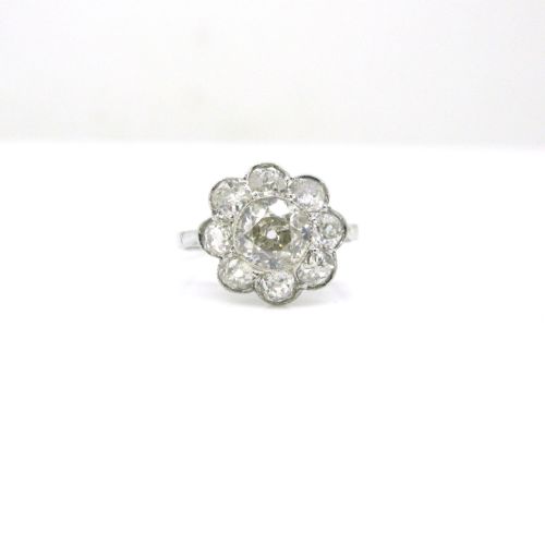 DIAMONDS CLUSTER RING PLATINUM CIRCA 1930 - ADDITIONAL PHOTO 1