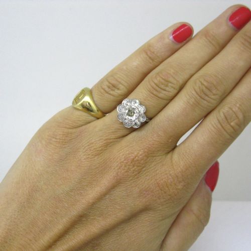 DIAMONDS CLUSTER RING PLATINUM CIRCA 1930 - ADDITIONAL PHOTO 5