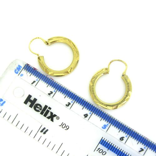VINTAGE YELLOW GOLD CREOLES HOOP EARRINGS FRANCE CIRCA 1960 - ADDITIONAL PHOTO 5