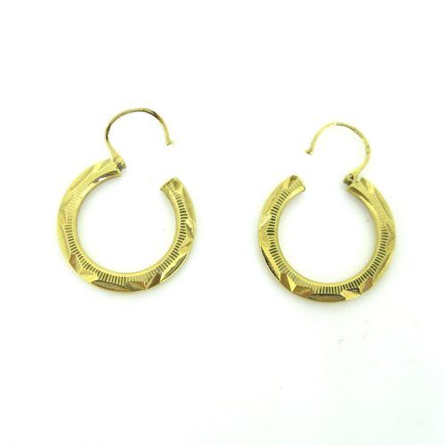 VINTAGE YELLOW GOLD CREOLES HOOP EARRINGS FRANCE CIRCA 1960 - ADDITIONAL PHOTO 6