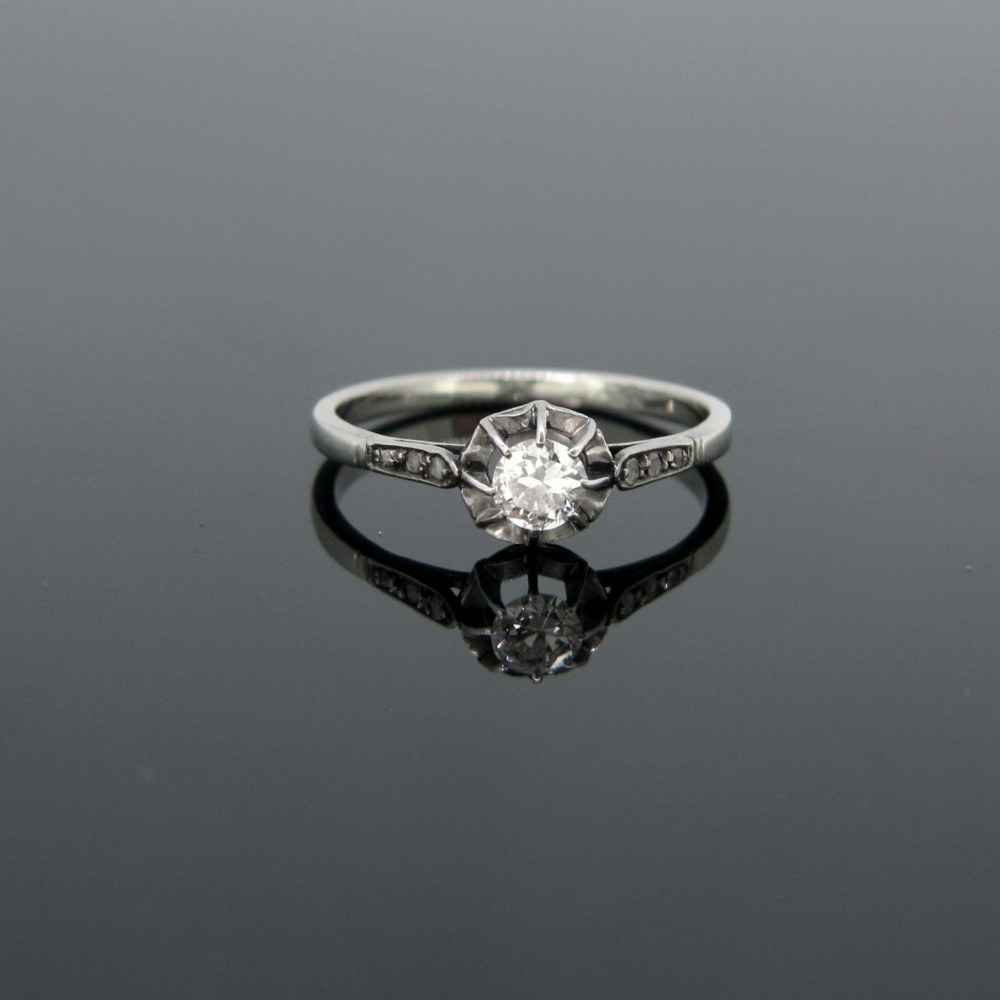 Art Deco Diamond Ring, Platinum and 18kt White Gold, France