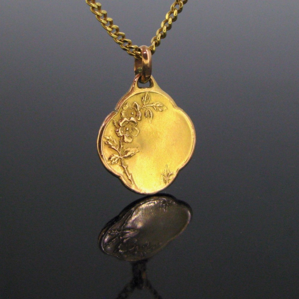 Antique Art Nouveau Flowery Pendant, France, Oria, circa 1900