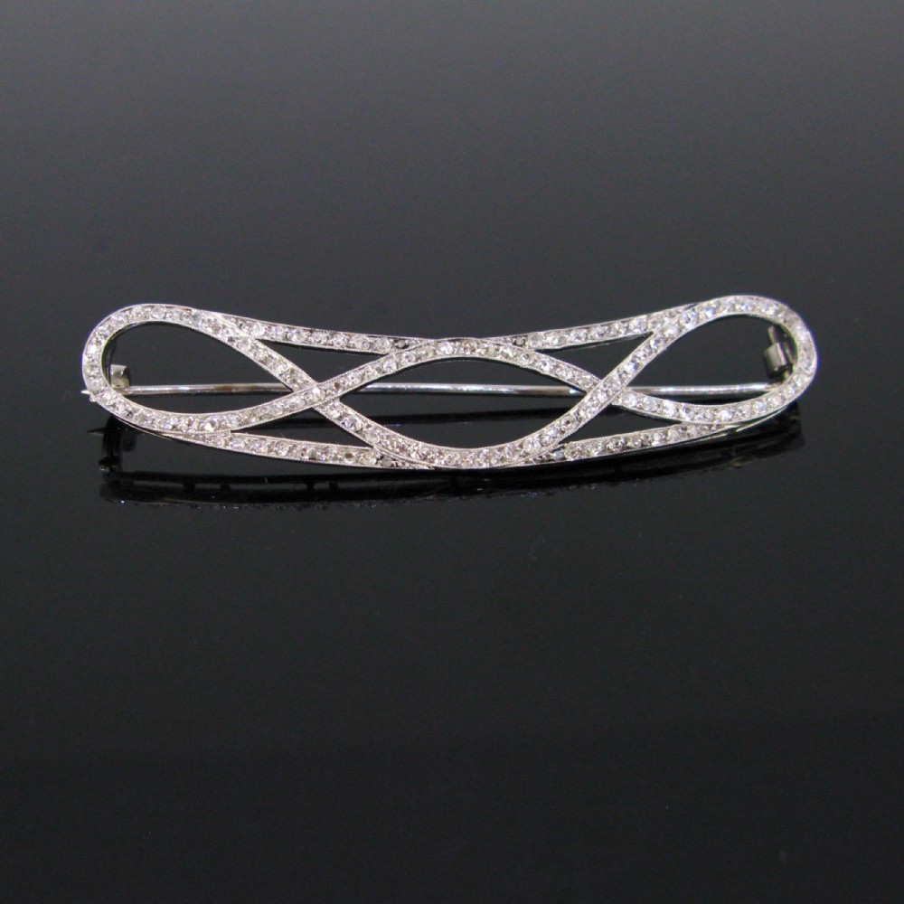 Edwardian Old mine and Single cut diamonds Hair Brooch, 18kt white gold and Platinum, circa 1910
