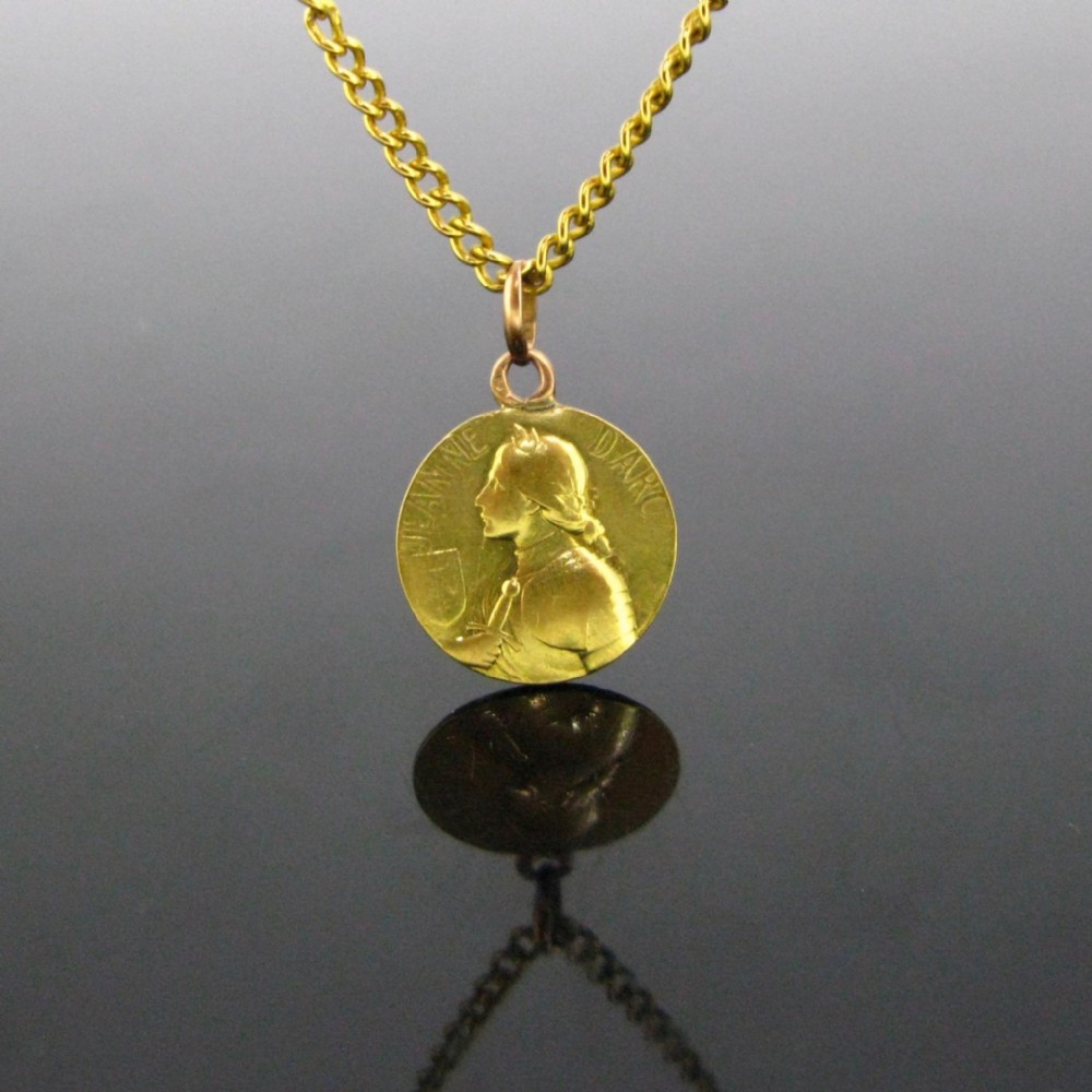 Antique Joan of Arc Medal Pendant, circa 1900, France