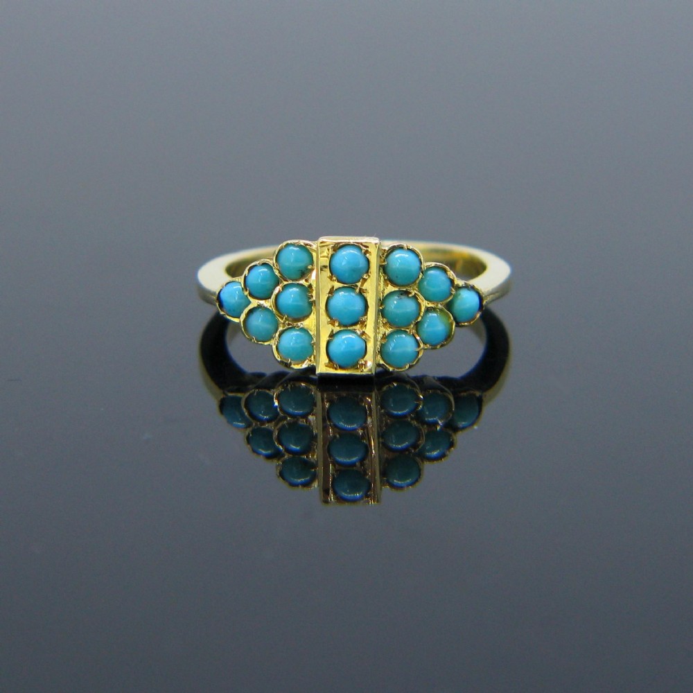 Antique Turquoises Ring, 18kt Yellow Gold, circa 1900