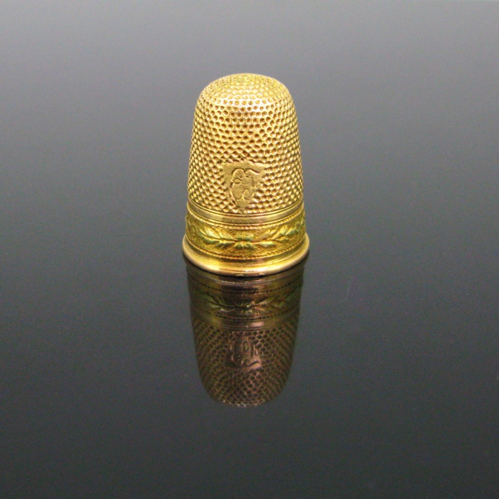Antique Victorian Thimble, 18kt yellow and rose gold, France, circa 1880