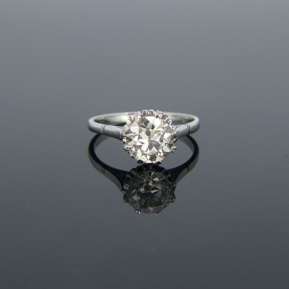 Belle Epoque Edwardian Solitaire Diamond Ring, Platinum