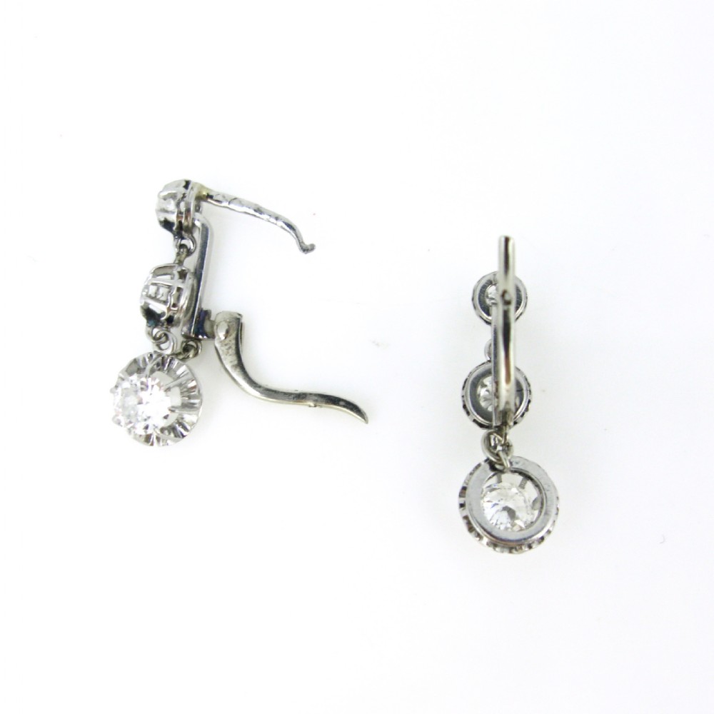 Antique Diamonds Dormeuses earrings, early 20th century View IV