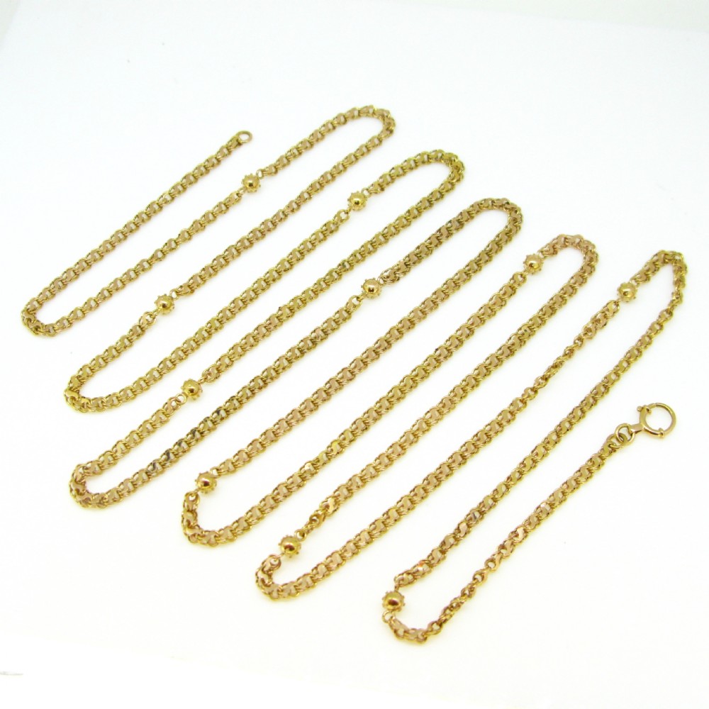 Antique Victorian Long Chain, 59 inches, 18kt gold, France View V