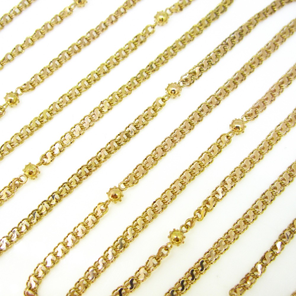 Antique Victorian Long Chain, 59 inches, 18kt gold, France View III