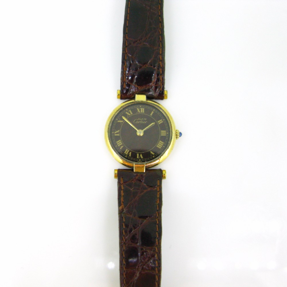 Cartier Vintage Ladies Silver Gilded Wristwatch View II