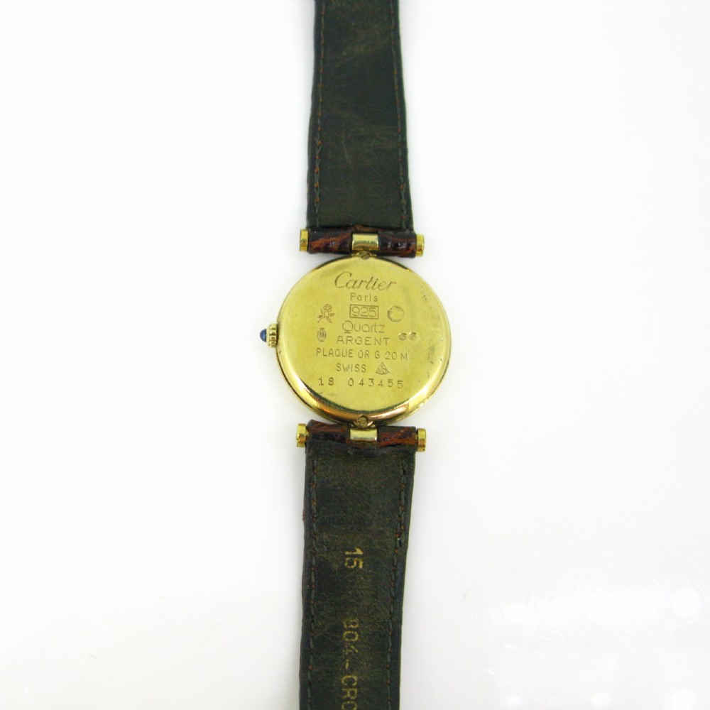 Cartier Vintage Ladies Silver Gilded Wristwatch View III