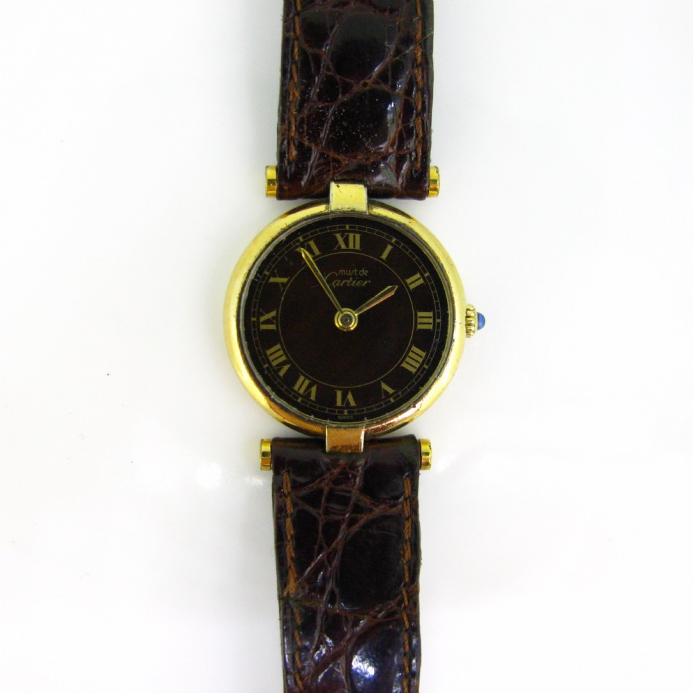 Cartier Vintage Ladies Silver Gilded Wristwatch View VI