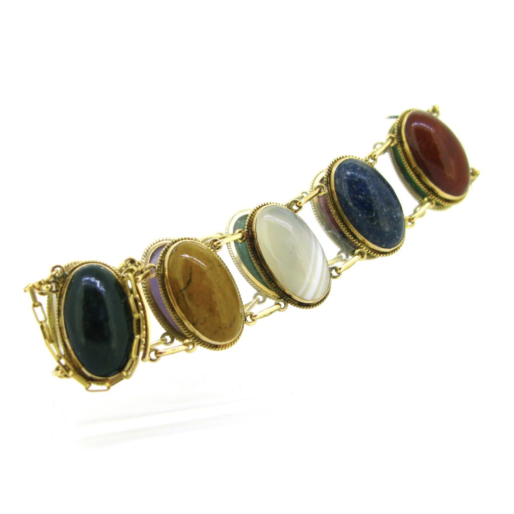 Antique Art Nouveau Hardstones Bracelet, 18kt yellow gold, circa 1900 View VIII
