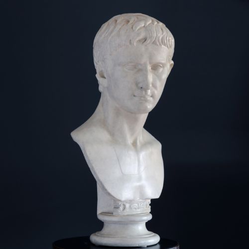 19TH CENTURY PLASTER BUST OF AUGUSTUS CAESAR - ADDITIONAL PHOTO 2
