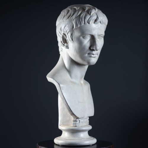 19TH CENTURY PLASTER BUST OF AUGUSTUS CAESAR - ADDITIONAL PHOTO 11