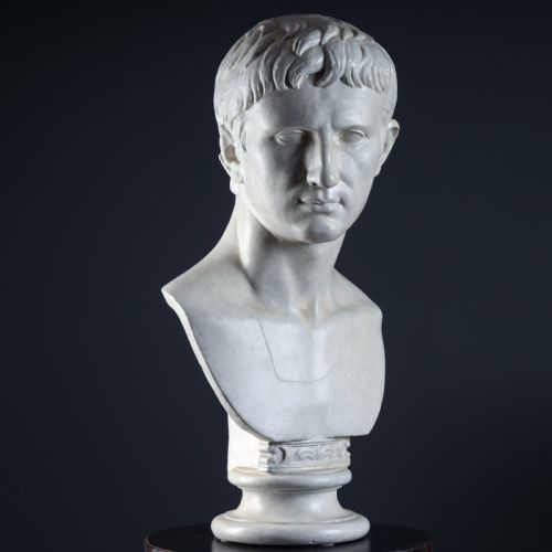 19TH CENTURY PLASTER BUST OF AUGUSTUS CAESAR - ADDITIONAL PHOTO 14