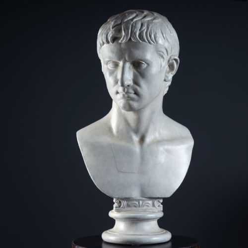 19TH CENTURY PLASTER BUST OF AUGUSTUS CAESAR - ADDITIONAL PHOTO 15