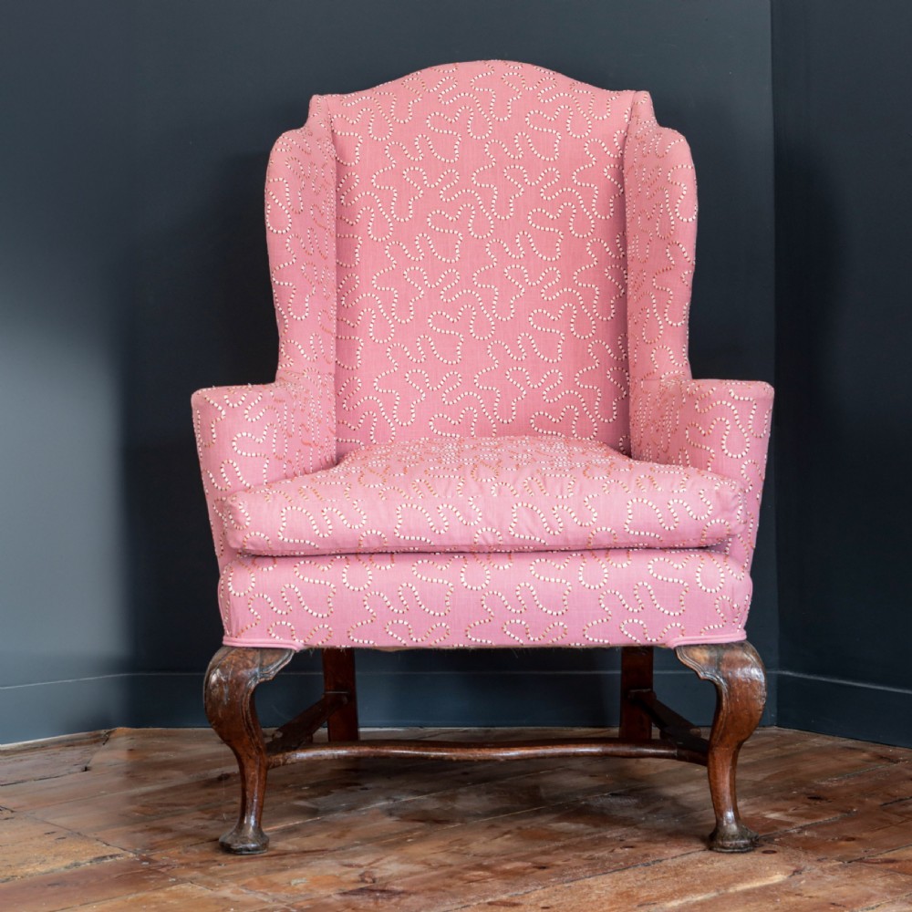 GEORGE II OAK WING ARMCHAIR