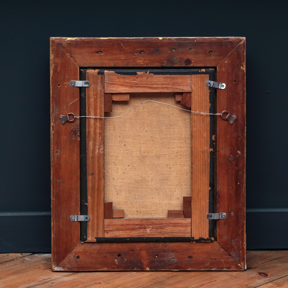 An oil portrait of a bearded gentleman wearing a high white collar and dark doublet, presented in a gilded wooden picture frame. View XII