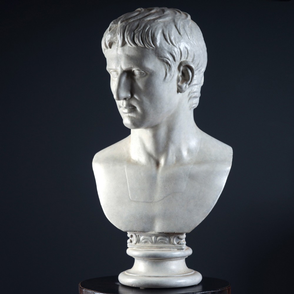 19TH CENTURY PLASTER BUST OF AUGUSTUS CAESAR View IV