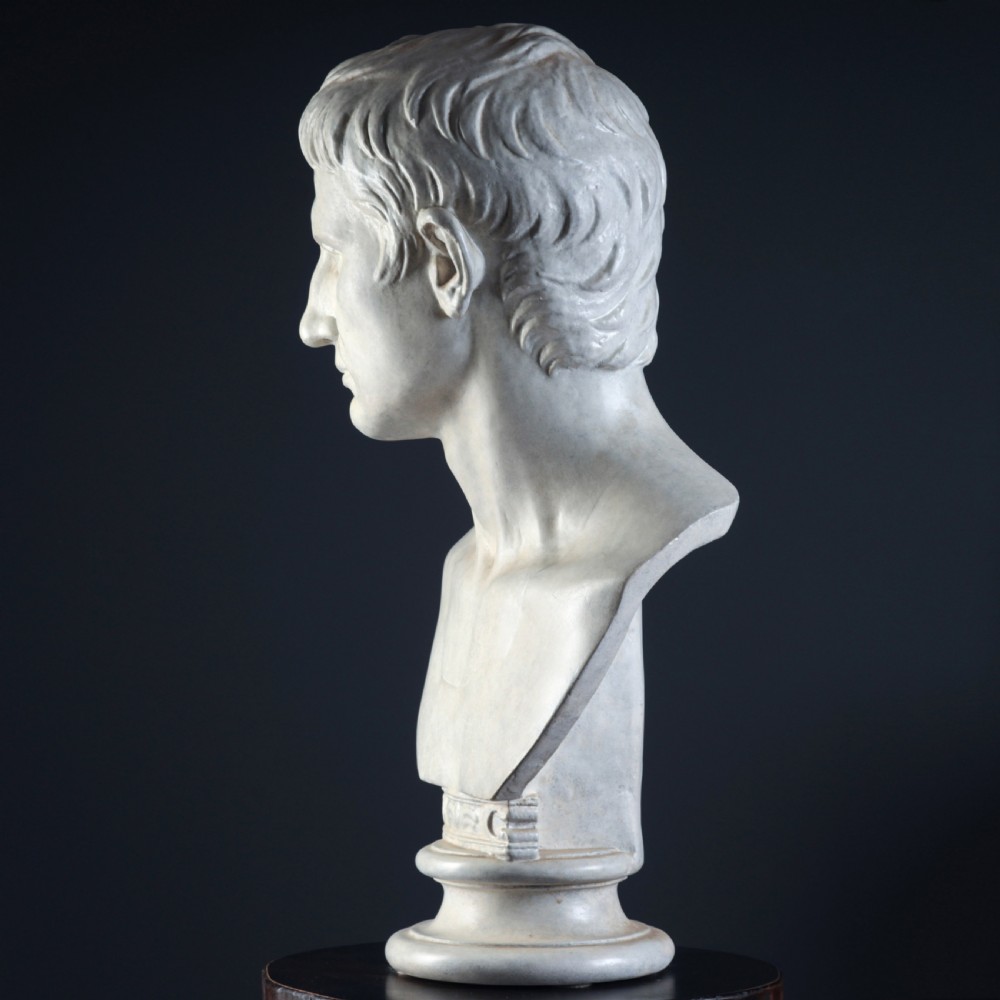 19TH CENTURY PLASTER BUST OF AUGUSTUS CAESAR View VI