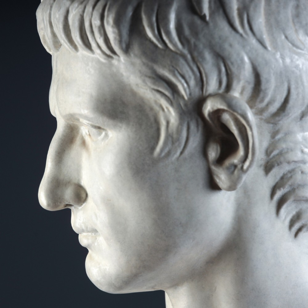 19TH CENTURY PLASTER BUST OF AUGUSTUS CAESAR View XXII