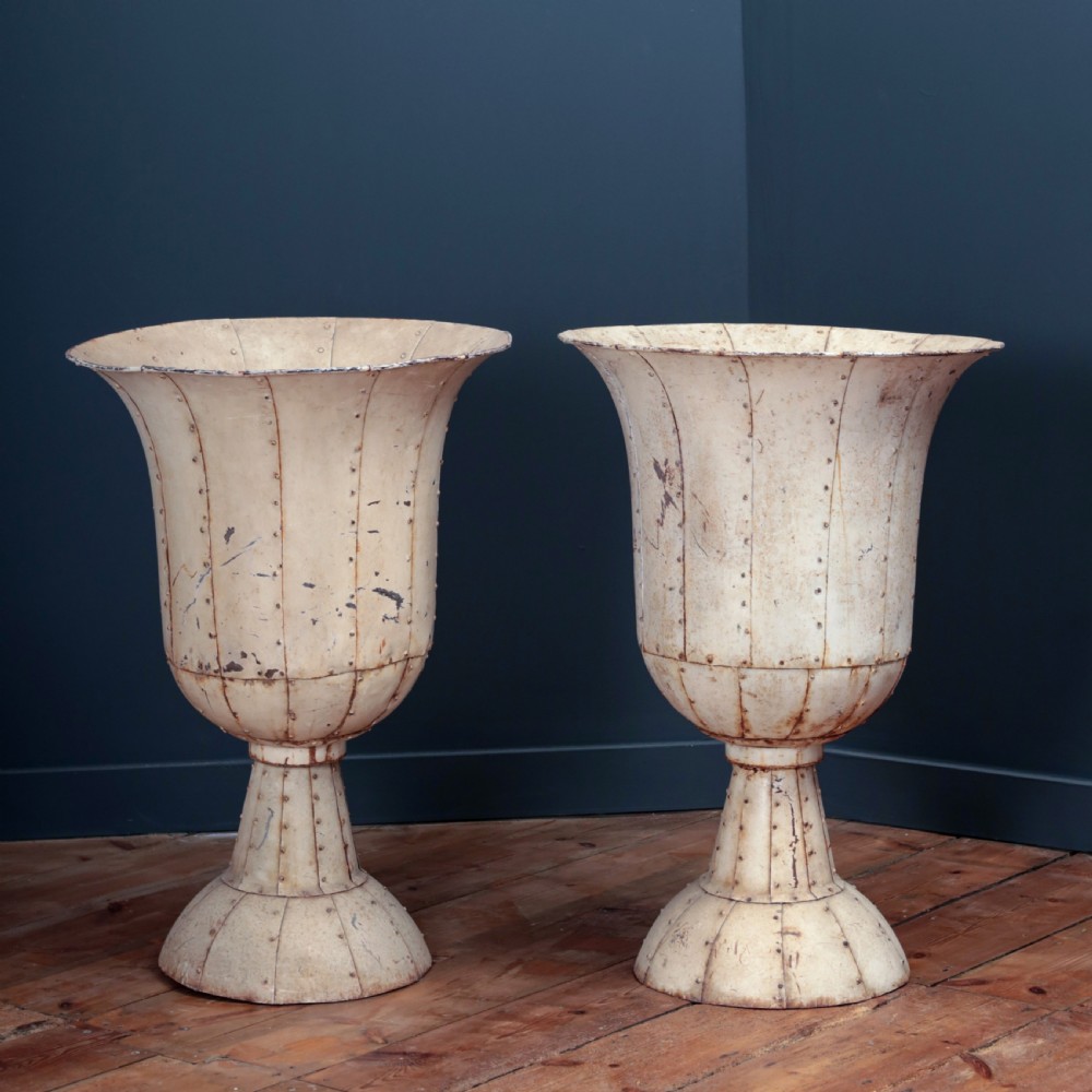 19TH CENTURY FRENCH METAL URNS