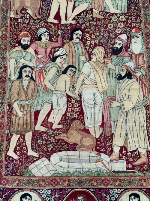 ANTIQUE PICTORIAL KERMAN RAVER RUG 230 X 140 CM - ADDITIONAL PHOTO 1
