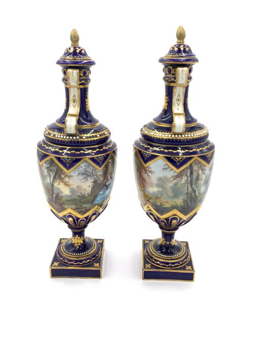19TH CENTURY PAIR OF BEJEWELLED SEVRES STYLE VASES - ADDITIONAL PHOTO 1