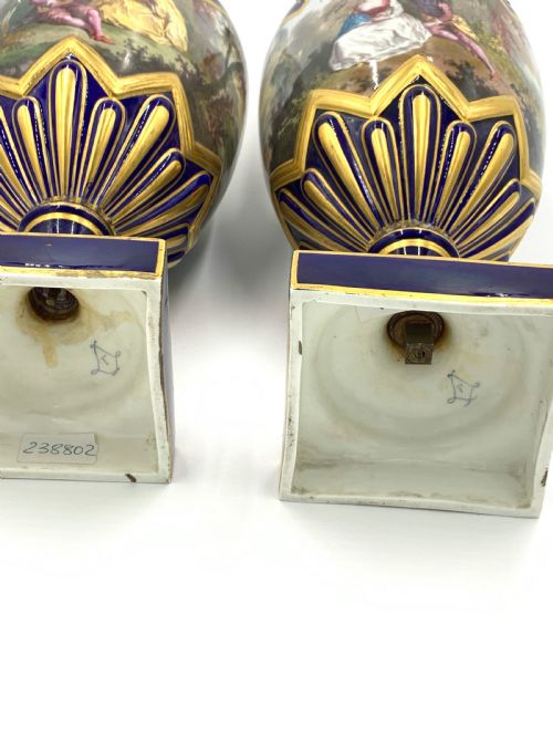 19TH CENTURY PAIR OF BEJEWELLED SEVRES STYLE VASES - ADDITIONAL PHOTO 3