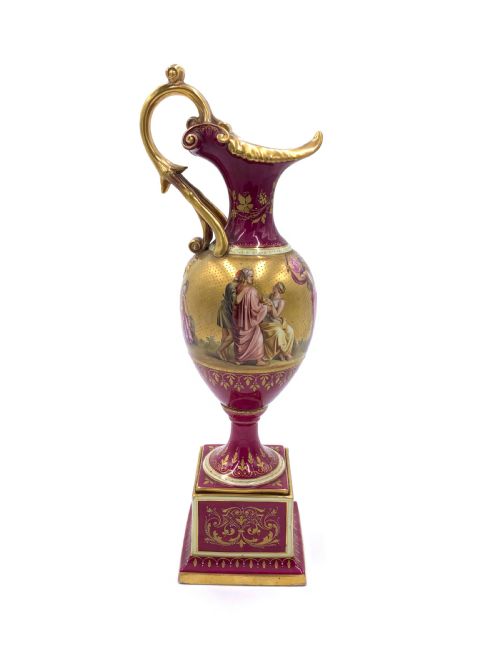 19TH CENTURY ROYAL VIENNA PORCELAIN EWER ON STAND - ADDITIONAL PHOTO 2