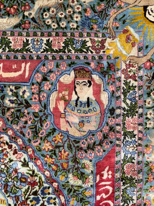 ANTIQUE TABRIZ CARPET DEPICTING AHMAD SHAH - ADDITIONAL PHOTO 6